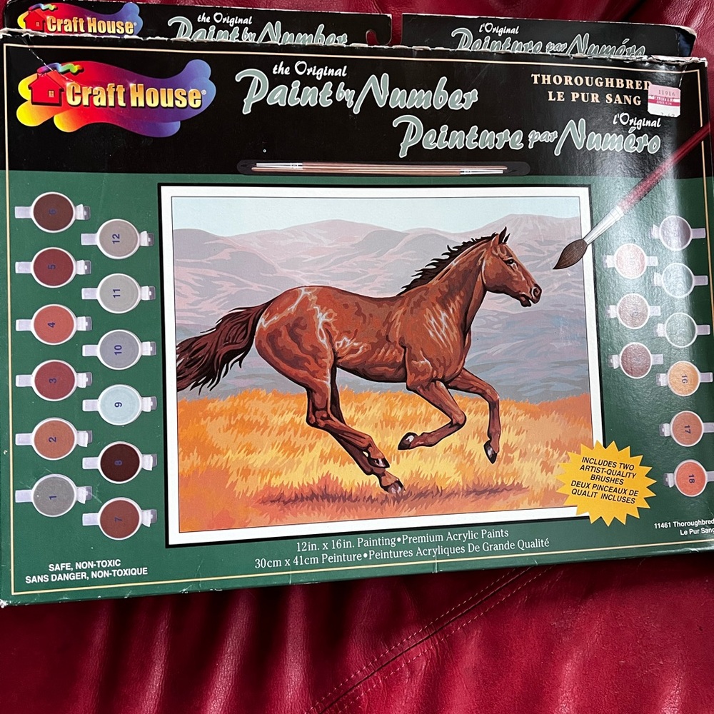 1999 PAINT BY NUMBER Art & Craft Set Kit OLD stock NEW Sealed thoroughbred